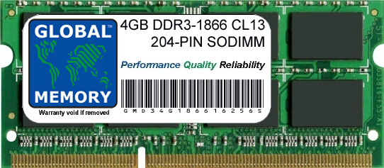 4GB DDR3 1866MHz PC3-14900 204-PIN SODIMM MEMORY RAM FOR TOSHIBA LAPTOPS/NOTEBOOKS